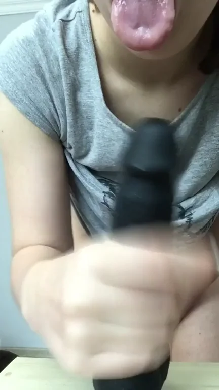 Practice Makes Perfect: Slutty Cam Girl Deepthroats Massive Dildo