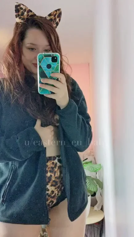 Naughty Cat Slut Teasing in Leopard Thong 😻💦