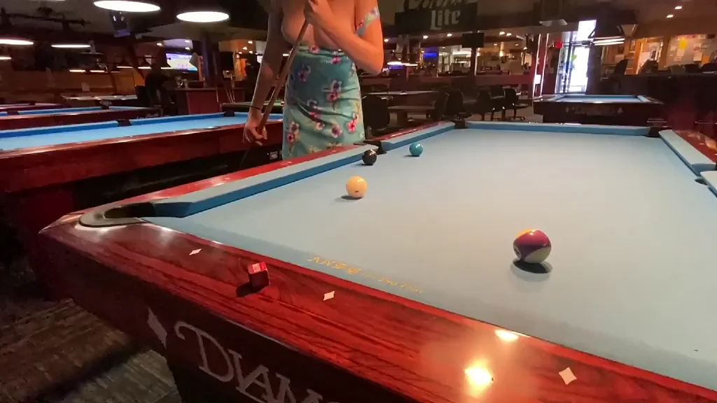 Flashing while I kick some ass at billiards!