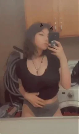 Catgirl Tease: Laundry Room Mirror Meltdown