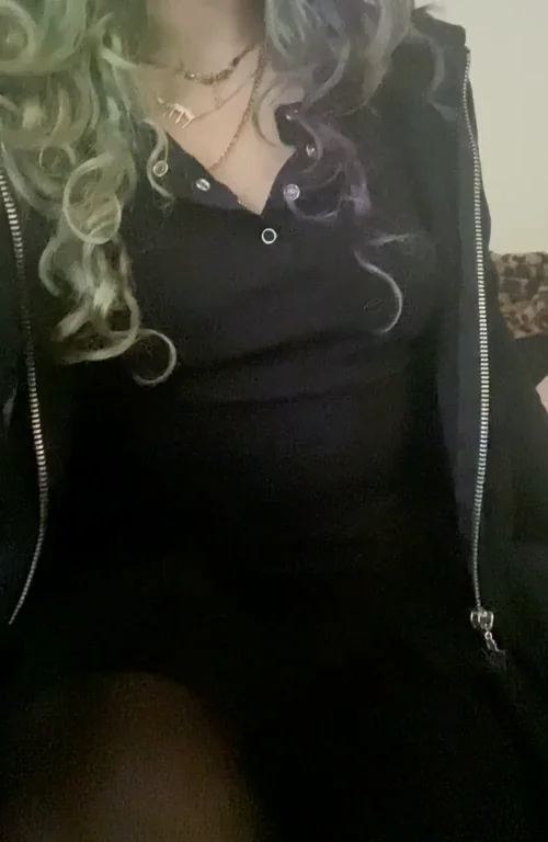 Goth Babe's Epic Pre-Class Titty Drop Tease