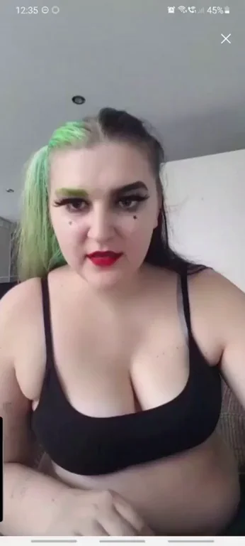 Naomie's Epic Green-Haired Titty Drop Tease