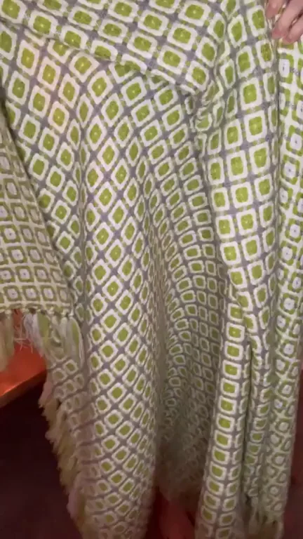Petite Slut Teasing Under Green Shawl 😈🔥