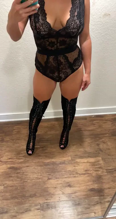 Slutty Black Lace Bodysuit Tease for Naughty Night In