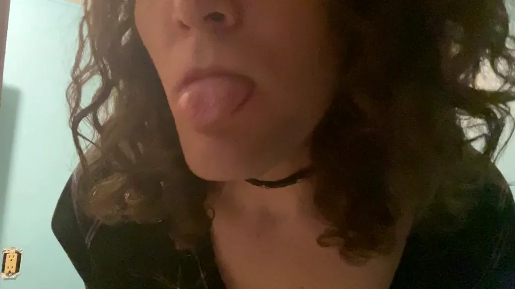 Slutty Tongue Out: Drooling for Thick Cock