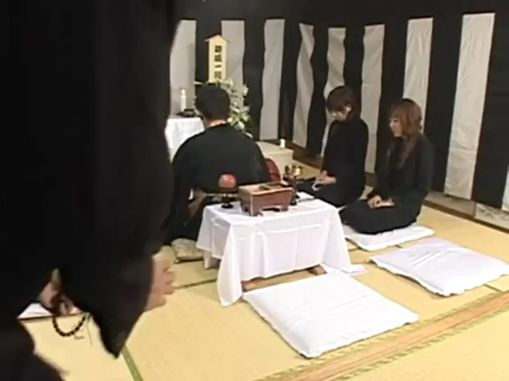 Family paying their respects