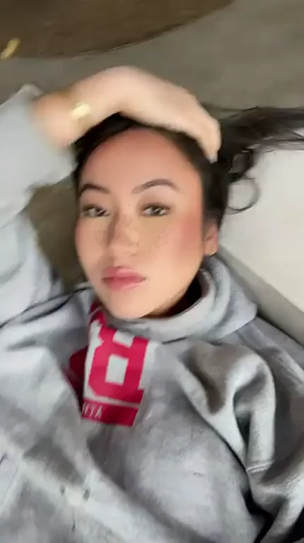 🔥 Asian Busty Babe cashcarti2900 Teases Massive Tits in Hoodie GIF 💦