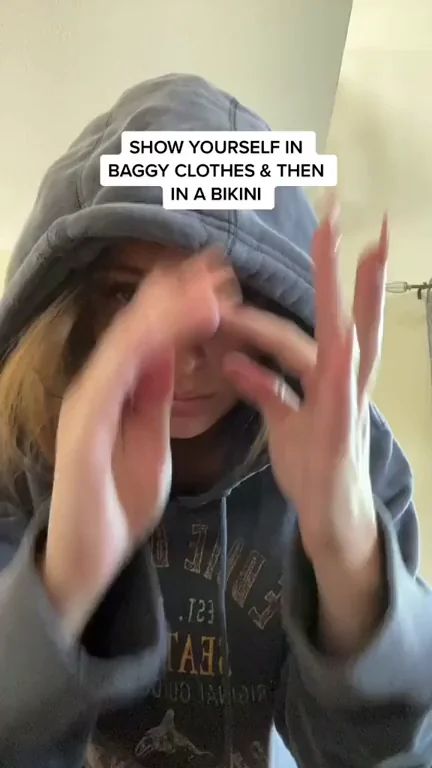 Stacked Hoodie Slut Strips to Bikini Tease 🔥👙