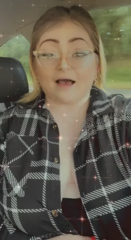 I just love flashing my big tits on the highway and I love being caught and the thrill of it gets me soooo wet ?