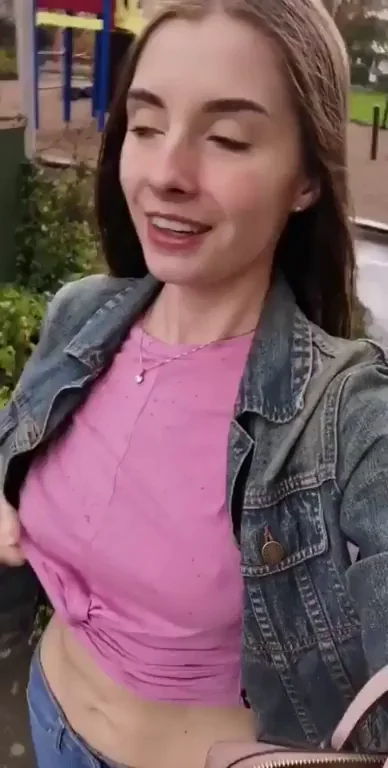 Just a slutty Norwegian teen showing off her body ??