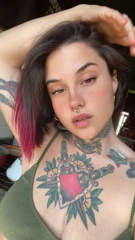 Inked Hottie Teases Her Sick Tattoos on Her Juicy Tits
