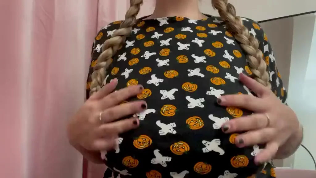 Halloween Titty Drop Tease 😈🎃 Big Tits Bounce Out!