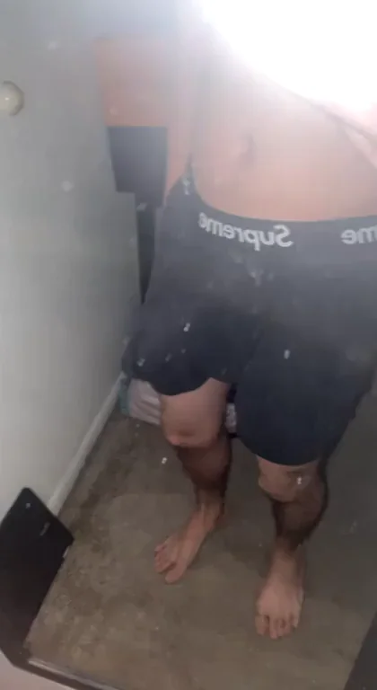 Thick Dick Dude Begs for Morning Wood Relief in Steamy Bathroom Tease