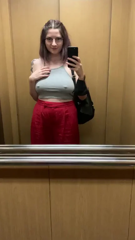 I was going back home and I just needed to show you my boob