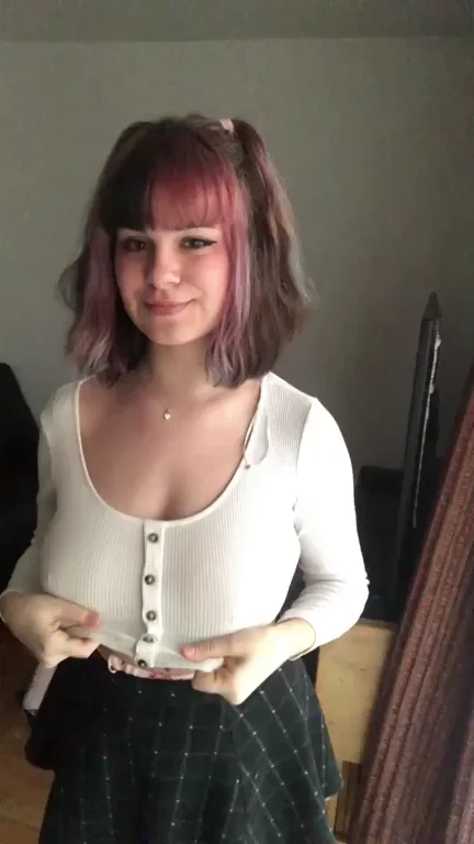 Soft Goth GF's Massive Tiddies Tease 💖🖤