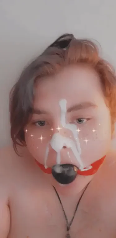 Do I look cute with your cum all over my face?