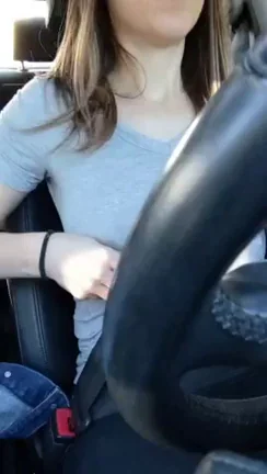 🚗 [F] Slutty Shirt-Off Tease in the Car Ride 😈