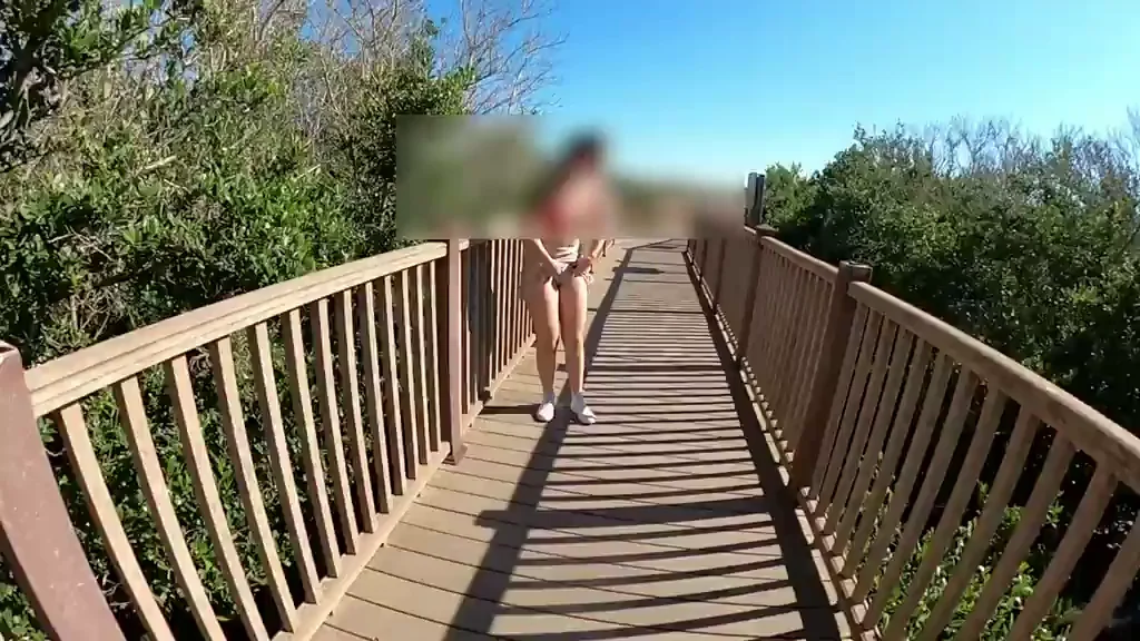 Oops! Tits 'Fell Out' on Beach Boardwalk 😈🍈🍈