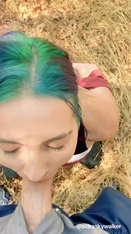 Braid-Bound Slut's Outdoor Face-Fuck in Tall Grass