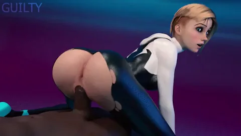 Horny Spider Gwen bouncing on cock ?