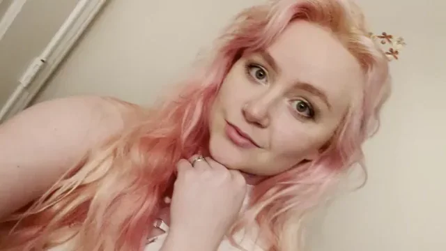 Hot Pink-Haired Slut Shows Up to Date in Tiny Sheer Top