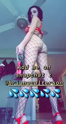 Snap Slut Aprlana Begs for Your Hot Cum Shower on Her Fishnet Ass