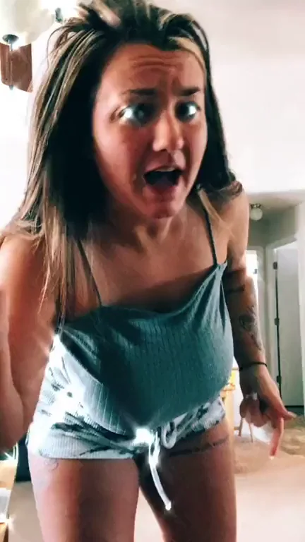 Stacked Nips Tease: Busty Babe's Wild Nipple Flash