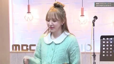 Wendy from Red Velvet Teasing in Cute Green Sweater