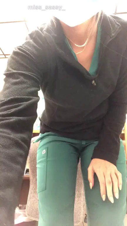 Naughty Nurse's Hump Day Ass Spread at Work
