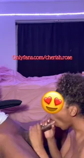 Cherish Rose's Sloppy Ebony BJ Slurpfest 💦🍆😍