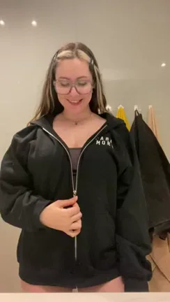 Sunday Tease: Zipper Down to Perky Tits & Thong Flash 😏🔥