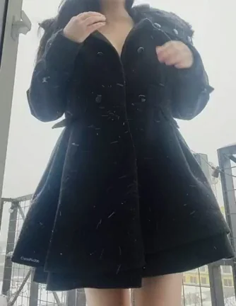 Coat-Flashing Slut Begs for Warm Cock in Public Balcony Tease