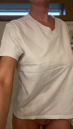 Wet tshirt reveal. A different way to use husbands undershirt...