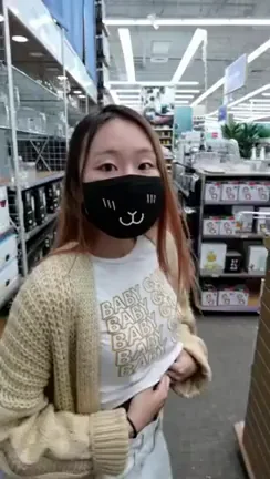 Store Slut in Cat Mask Begs for Help After Flash