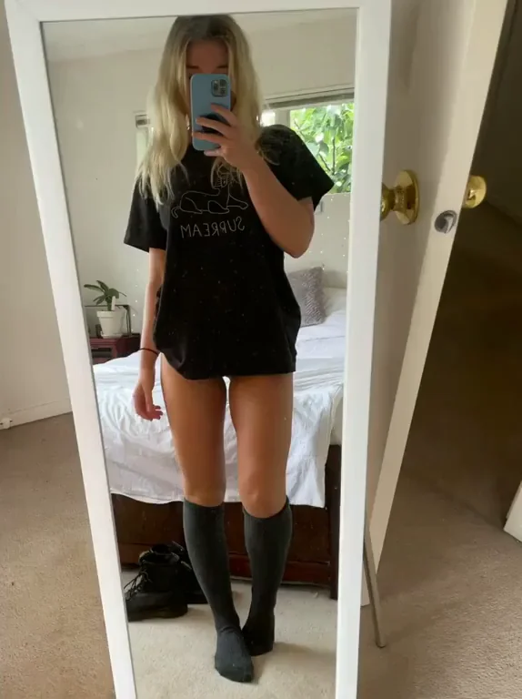 Feeling up my tight body :)