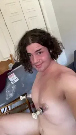 Trans Hottie Stretches Nipples Till They Throb