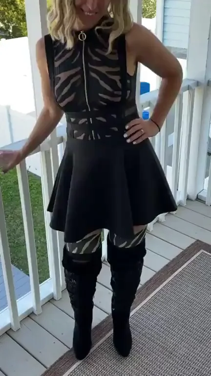 🔥 Back Porch Bodysuit Tease with Tits Out 😈