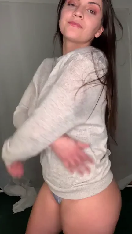Unleashing Slutty Curves: Oversized Shirt Hides Juicy Ass and Perky Tits Tease