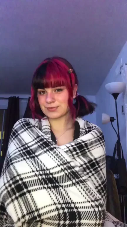 Tatted Alt Babe with Massive Tits Teases Under Blankie 😈🔥