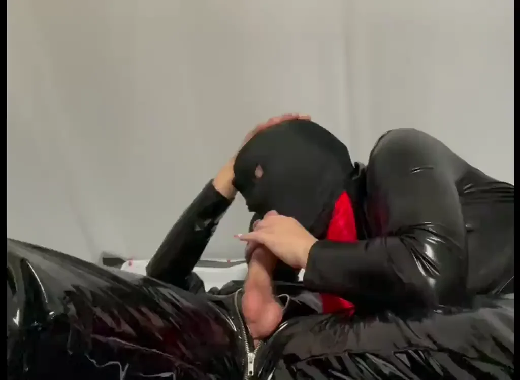 Sucking dick in my catsuit ending uppp hogtied and ballgagged on the floor