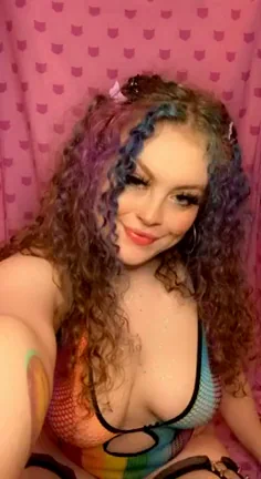 Legal Teen Slut Teases in Rainbow Cutout Bodysuit 😈🌈💦
