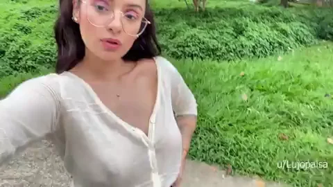 Sneaky City Stroll with Slutty Flash & Holdthemoan Tease [GIF]