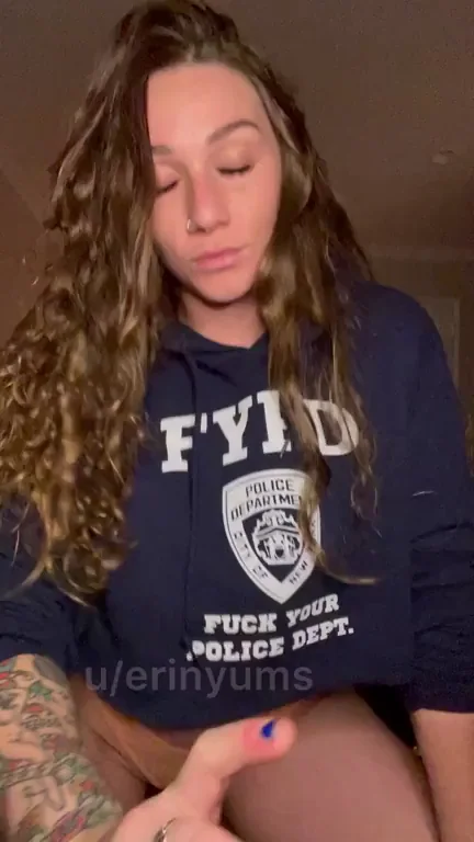 🔥 Hilarious Titty Drop Fails in Naughty 'Fuck Your Police' Hoodie! Third Time's the Charm? 😏🍈🍈