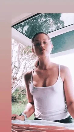 Isabelle Cornish's Slutty White Tank Tease