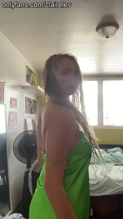 18yo Blonde Teen Tease in Green Dress ?? Free Dick Rates & Customs for Subs ?? Uncensored Solo Fun ??