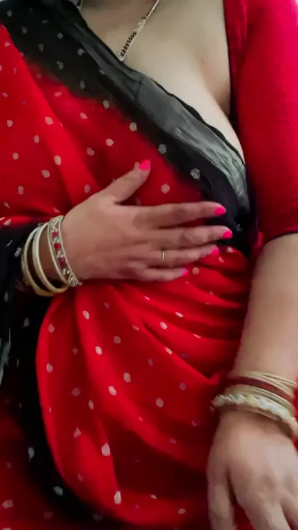 Riding High in Red Saree 💋🔥 [f]