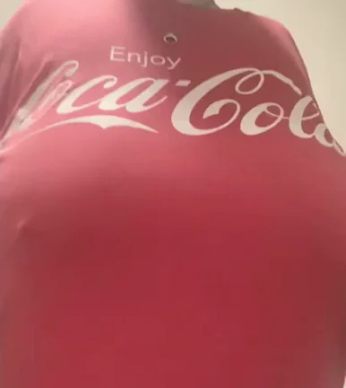 Holidays Cumming Hard? Titty Drop in Coca-Cola Tee! 🎄🍆💦 (OC)