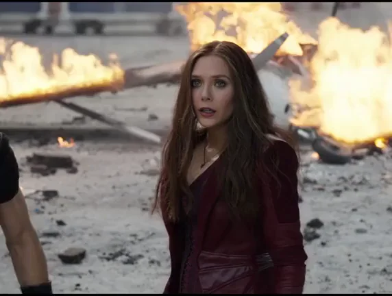 Elizabeth Olsen's Scarlet Witch: Curvy Jerkbait in Fiery WandaVision Tease