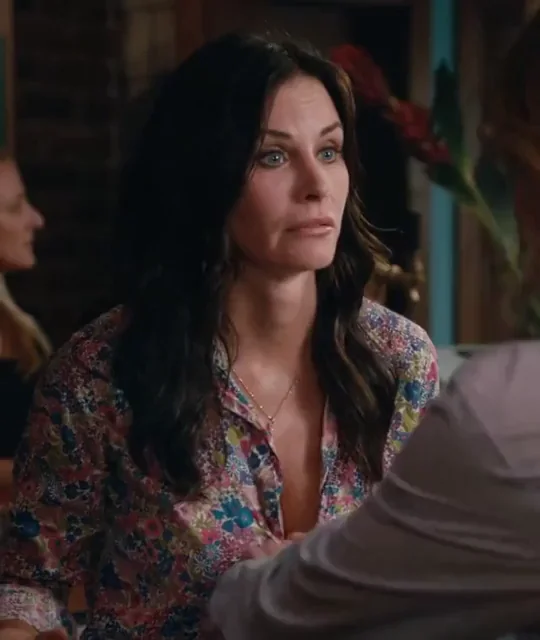 Courteney Cox's Slutty Floral Tease: Big Tits Poppin' in Sheer Bliss