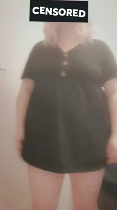 Cute BBW Teases Tit Drop in Tight Black Dress